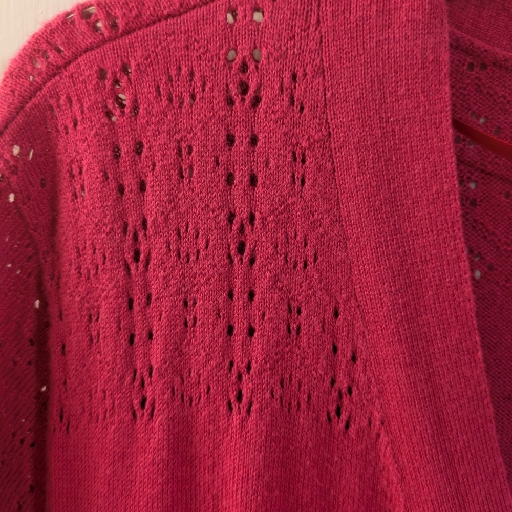 Women's Magenta Wrap Sweater - Picture 3 of 5